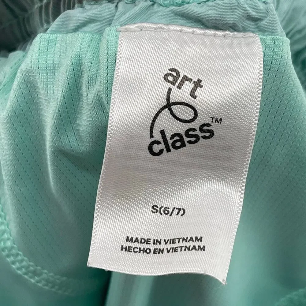 Art Class Boys Seafoam Green Swim Trunks Lined Elastic Waist Drawstring 6/7